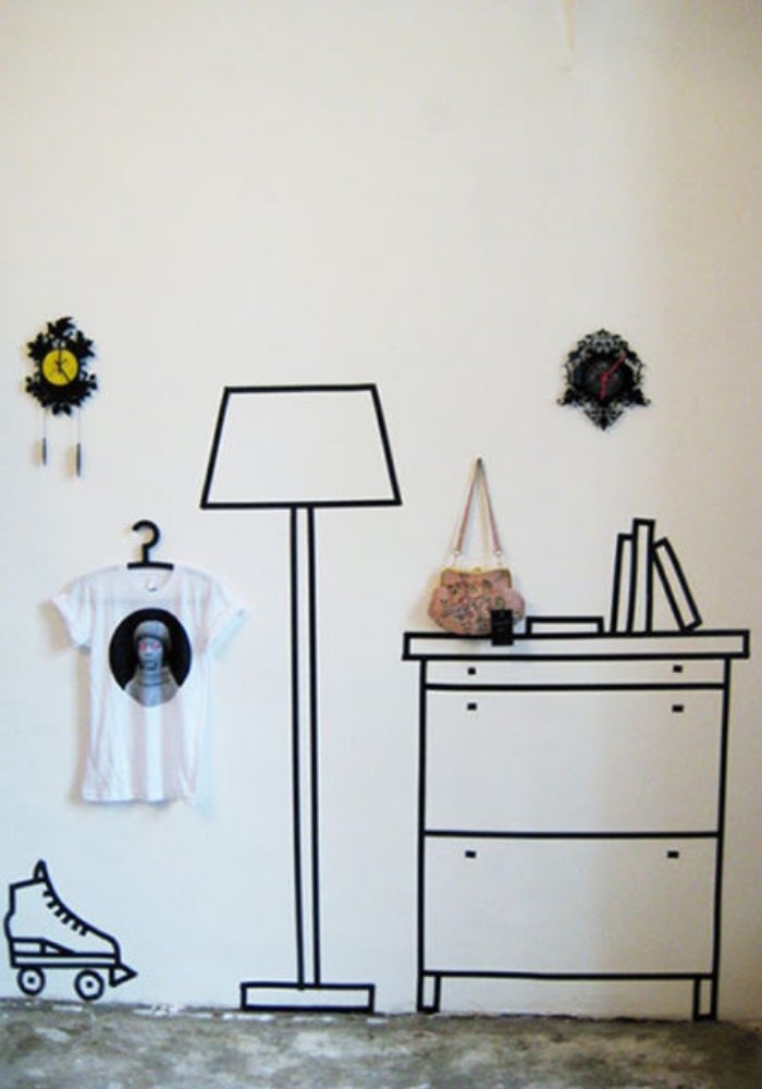 decoracao com fita isolante moveis 19