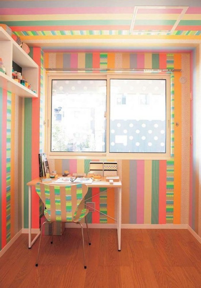 decoracao com fita isolante quarto todo 2